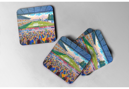 Field Mill Stadium Fine Art Glass Coasters - Mansfield Town FC Field Mill Stadium Fine Art Glass Coasters - Mansfield Town FC